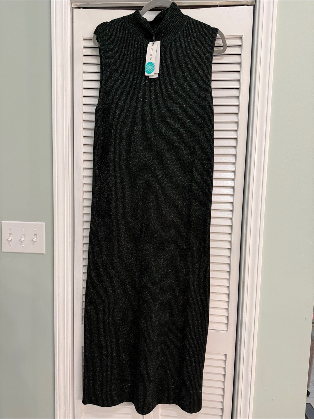 BB Dakota by Steve Madden Sleeveless Mock Neck Sweater Maxi Dress in Dark Green